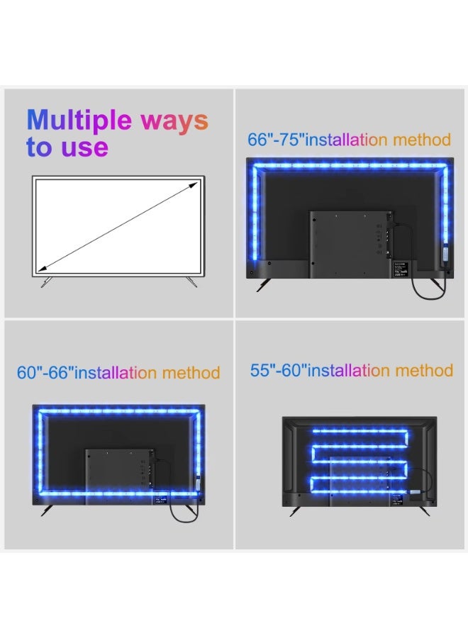 5-meter long RGB LED light strip with 5050 high-brightness chips, changes to 16 million colors with the rhythm of the music via Bluetooth, controlled by a mobile app or remote for decorating rooms, mirrors, parties and weddings. - Image 3